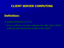 RDBMS AND CLIENT SERVER COMPUTING