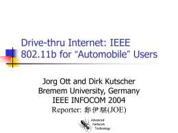 Drive-thru Internet: IEEE 802.11b for