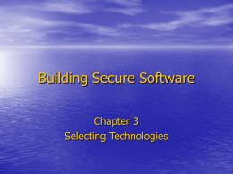 Building Secure Software