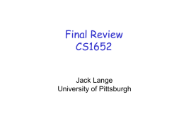Part I: Introduction - University of Pittsburgh