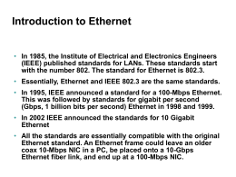 CCNA 1 Chapter 6 Ethernet Technologies and Ethernet Switching