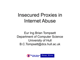 Proxy Abuse Slides - University of Hull