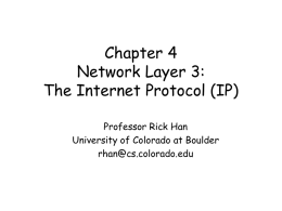 Chapter 4: Introduction to the Internet Protocol (IP)
