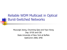 Reliable WDM Multicast in Optical Burst