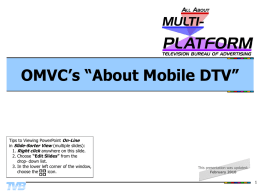 About Mobile DTV - Television Bureau of Advertising :: TVB Online