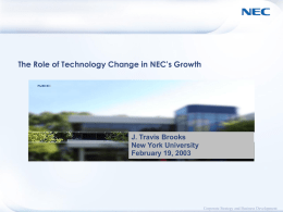 NEC Corporation background - NYU Stern School of Business