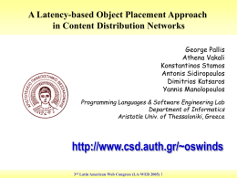 A Latency-based Object Placement Approach in Content Distribution