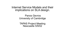 Internet Service Models and their implications on SLA design