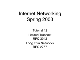 Long Thin Networks RFC 2757