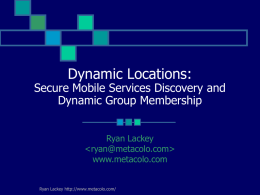 Dynamic Locations: Secure Mobile Services Discovery