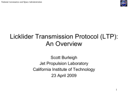 LTP for CCSDS April 2009 - The CCSDS Collaborative Work