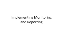 Implementing Monitoring and Reporting