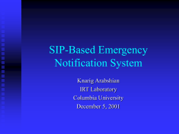 SIP-Based Emergency Notification System