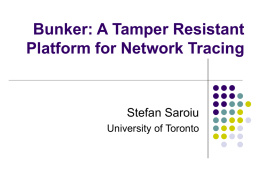 Tamper Resistant Network Tracing