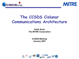 Cislunar for CCSDS COS - The CCSDS Collaborative Work
