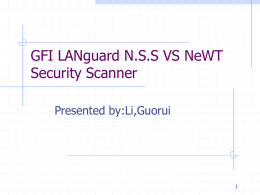 GFI LANguard N.S.S VS NeWT Security Scanner