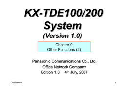 KX-TDE100/200 System