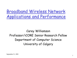 Networking Research Overview for CPSC 699