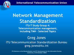 Network Management standardization