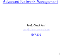 Advanced Network Management Introduction and Background