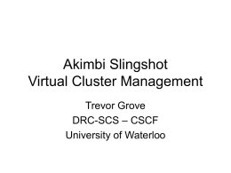 Akimbi Slingshot Virtual Cluster Management