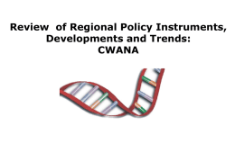 Review of regional policy instruments, developments and trends in