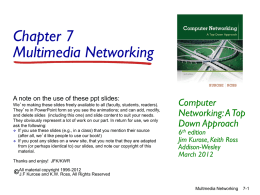 Multimedia Networking