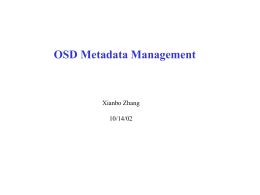 OSD Metadata Management