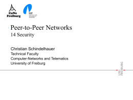 Peer-to-Peer Networks 14 Security