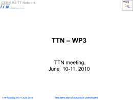 TTN – WP3 -Report - Indico