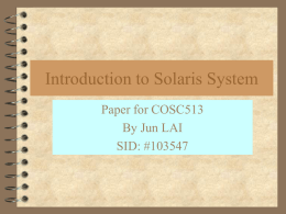 Introduction to Solaris System