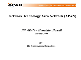 Network Technology Area Meeting – Satellite Session