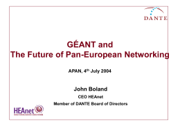 Geant & the Future of Pan-European Networking