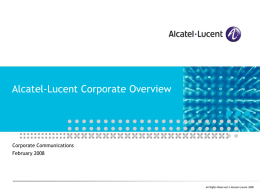 Alcatel-Lucent Overview