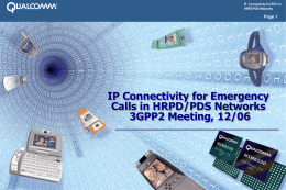 IP Connectivity for Emergency Calls in HRPD/PDS Networks