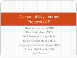 Accountability Internet Protocol (AIP)
