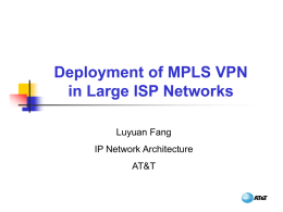MPLS VPN - MPLS World Congress 2001