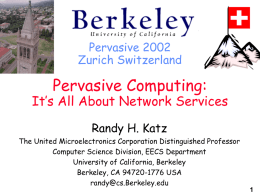 Pervasive2002 - BNRG - University of California, Berkeley