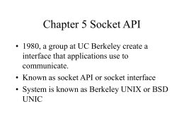 Chapter 5 Socket API