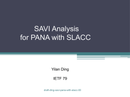 SAVI Analysis for PANA with SLACC