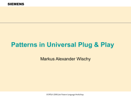 Patterns in Universal Plug & Play