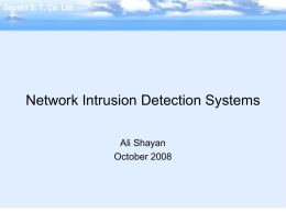 Network Intrusion Detection Systems