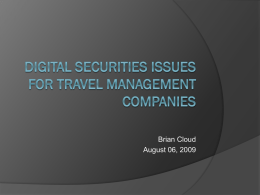 PCI Compliance - Aug 2009 - Commonwealth Business Travel