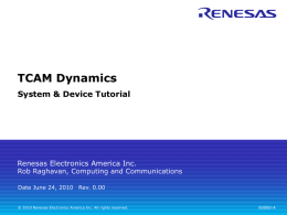 TCAM - Renesas e-Learning