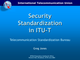 ITU-T Work in Security
