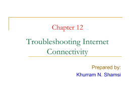 Chapter 12 Troubleshooting Internet Connectivity - Home
