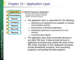 Chapter 15 - The Application Layer
