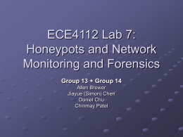 Group 13 and 14 Summary of Threats and Defenses Honeynets and