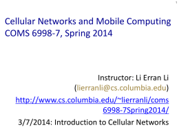 Introduction to Cellular Networks