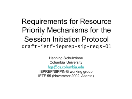 Requirements for Resource Priority Mechanisms for the Session